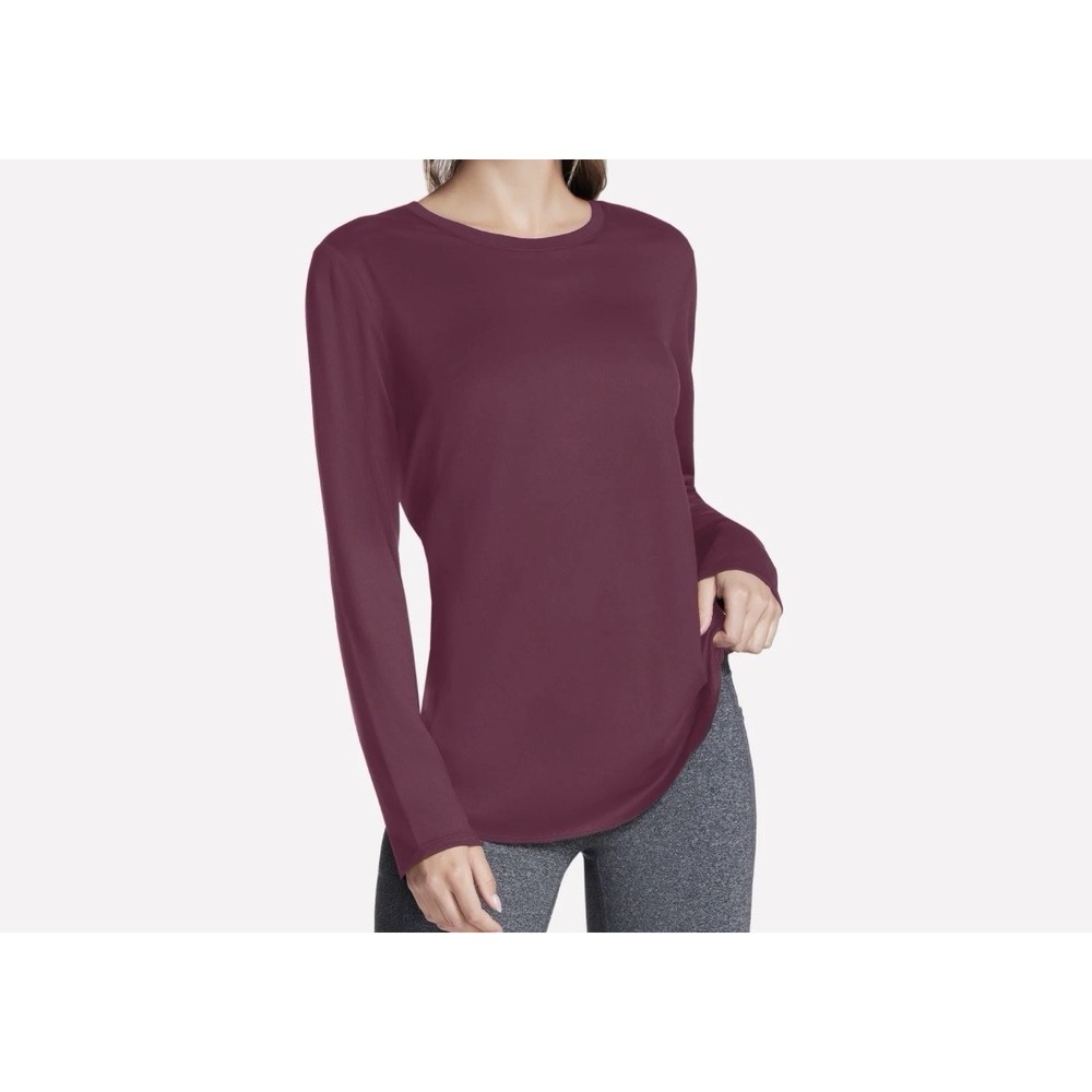 NWT Skechers GO DRI Swift LS Tunic Shirt Top Plus 3X 3XL XXXL Burgundy New